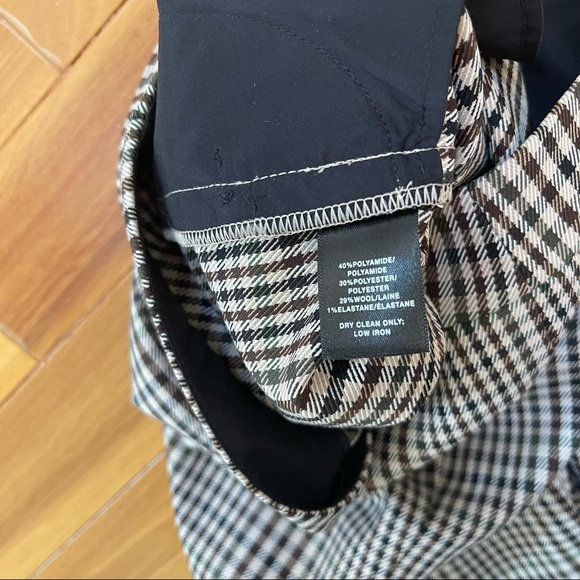 Lafayette 148 Clinton wool blend plaid pants cuffed tapered trousers - Picture 10 of 11